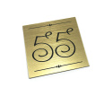 Numer, numerek na drzwi 6 x 6 cm - złoty grawerowany - dowolna cyfra
