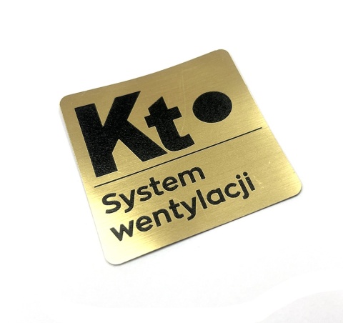 Naklejka grawerowana Logo nazwa firmy -numer - samoprzylepna 50 szt