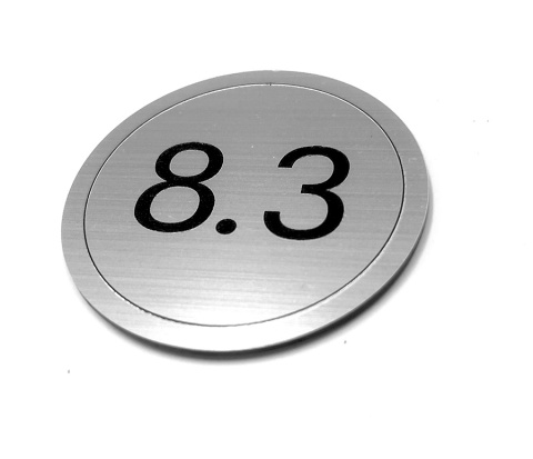 Numerek na drzwi 5 x 5 m - grawerowany, srebro szczotkowane
