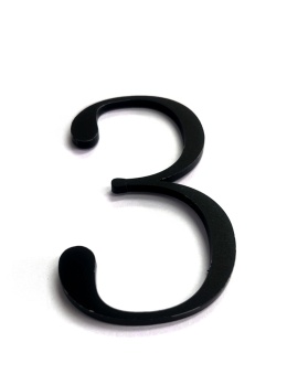 Numerek na drzwi, cyfra 3 lub inna - czarny mat 12 cm !