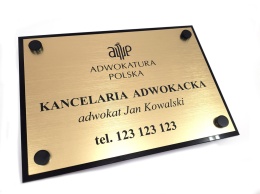 Szyld grawerowany, elegancki na plexi 40 x 30 cm