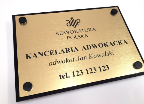 Szyld grawerowany, elegancki na plexi 40 x 30 cm