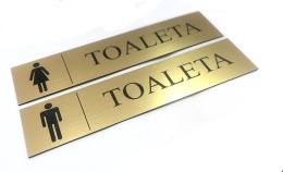 Tabliczki TOALETA DAMSKA i MĘSKA – komplet 2 szt. – grawer
