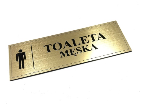 Tabliczka na drzwi biura, 20 x 7 cm tabliczka Toaleta meska