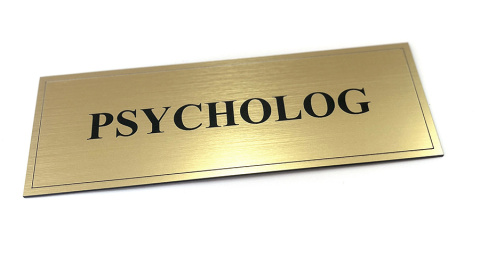 Tabliczka na drzwi z napisem PSYCHOLOG Tabliczka na drzwi z napisem PSYCHOLOG