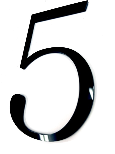 Cyfra plexi czarn apołysk - 12 cm