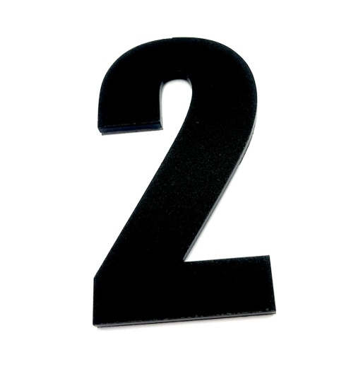 Numerek na drzwi, cyfra 2 lub inna - czarny mat 12 cm !
