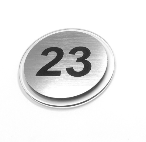 Numerek na drzwi okragły na plexi 7 x 7 cm
