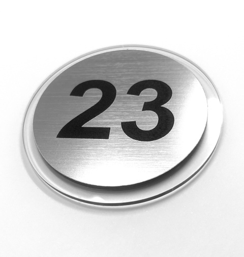Numerek na drzwi okragły na plexi 7 x 7 cm