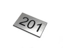 Numerek na szafkę lub drzwi 4 x 2,5 cm, srebro szczotkowane ! Grawer