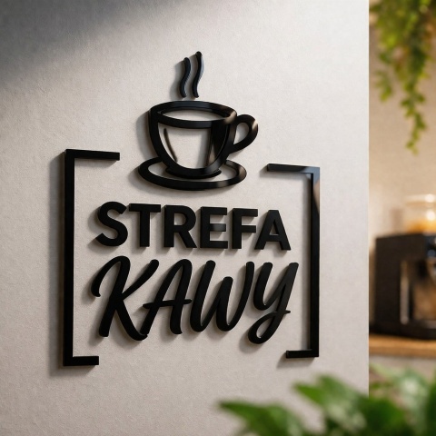 Dekoracyjny napis - Strefa kawy - plexi połysk