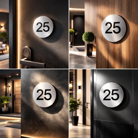 Tabliczka Na Drzwi Z Numerem 6x6 cm - grawerowany dowolny numer