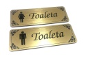 Tabliczka TOALETA DAMSKA i MĘSKA –Elegancka tabliczka 16×6 cm Stylowa