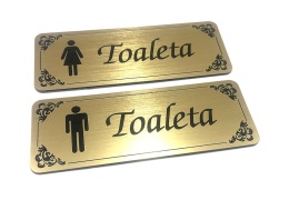 Tabliczka TOALETA DAMSKA i MĘSKA –Elegancka tabliczka 16×6 cm Stylowa