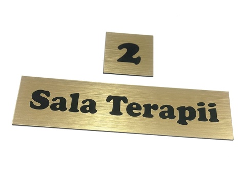 Tabliczka informacyjna z numerem, dowolna treść – laminat grawerski