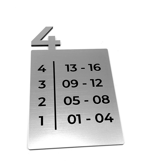 Tabliczka informacyjna – oznaczenie pięter, grawerowana !