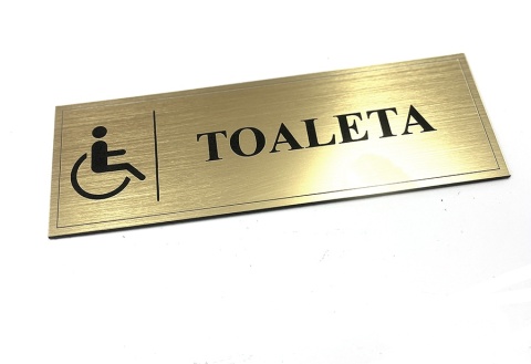 Tabliczka na drzwi biura, 20 x 7 cm tabliczka Toaleta dla niepełnosprawnych